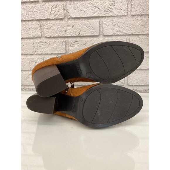 Nine West Tan Faux Suede Side Zip Ankle Boots Size 8 1/2 M - Picture 7 of 9